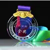Placa de Cristal Medalla de Metal Competición Deportiva Escolar para Niños Graduación Premio Conmemorativo Premio de Cristal Blanco Conmemorativo
