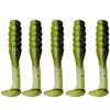 Cebo señuelo Peces cebo Hilo Cola en T Gusano Suave 5cm Mini Micro Dos Tonos Gusano Imitación Señuelo Cebo suave para peces Equipo de pesca