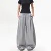 Calça Casual Outono e Inverno com Design Desconstruído Retro Americano, Calça de Moletom Larga Solta, Calça Longa Versátil Unissex com Caimento Fluido