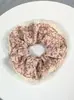Elástico de Cabelo Scrunchie Listrado com Renda Estilo Coreano para Mulheres, Acessório de Cabelo Suave e Elegante, Elástico de Cabelo Scrunchie Estilo Coreano
