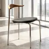 Sillas de Comedor Transfronterizas, Muebles de Restaurante de Moda, Taburetes de Panel de Metal de Hierro Estilo Vintage, Sillas Simples con Funda Suave