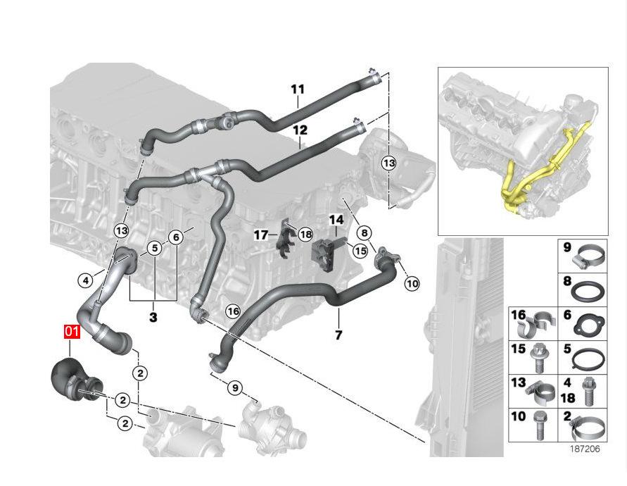 11537521049水箱散热器软管6