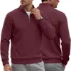 Suéter de punto jacquard texturizado para hombre de AliExpress transfronterizo, media cremallera estilo americano, cuello alto, manga larga, talla europea, sudadera deportiva