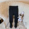 Meias-calças Weimu para meninas com forro de fleece, novas para o inverno, estilo coreano para crianças, leggings grossos e quentes, meias de bebê