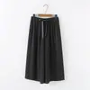 6297 Primavera y Verano Nuevos Estación Europea Pantalones de Pierna Ancha de Gasa para Mujer Talla Grande Tallas Plus Sueltos Temperamento Casual Pantalones Faldas Mujer