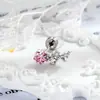 Estrella Rosa Colgante Dulce Exquisita Atmósfera Estrella de Cinco Puntas Diamante Rosa Clavo para Hélice Hueso del Oído Barra de Aleación de Titanio Joyería para Perforación Hensen