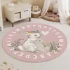 Alfombra Redonda de Caballo con Arcoíris y Sol de Dibujos Animados, Alfombrilla Linda de Cachemira para Sala de Estar, Alfombrilla de Área Grande para Sofá Completo y Mesa de Café