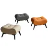 Banqueta de madeira maciça, banqueta baixa, banqueta pequena para uso doméstico, banqueta de sala de estar com toque de luxo, banco pequeno de luxo leve, banqueta otomana, banqueta para trocar de sapatos