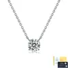 Collar de Plata de Ley S925 con Moissanita para Mujer, Colgante Clásico de Moissanita de Color D con Cuatro Garras, Cadena de Clavícula de Lujo Ligero, Directo del Fabricante