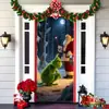 Popular Transfronteiriço Monstro Peludo Verde Grinch Pendurado Capa de Porta Pano de Fundo Decoração de Porta de Casa Pano Pendurado para Atmosfera Festiva Pendurado