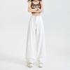Calça jeans feminina de perna larga, simples e de alta qualidade, estilo jovem laranja #, branca pura, solta, para emagrecimento, casual e moderna