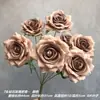 Tecido de lã 7 cabeças buquê de rosa diamante flor de simulação flor rosa flor de casamento material de flor flor de mão decoração de casa flor artificial