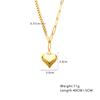 Cadena de Suéter Versátil Retro Francés, Collar de Acero de Titanio con Diamantes de Color de Alta Gama, Collar de Acero Inoxidable con Corazón Personalizado Europeo y Americano para Mujer