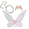 Alas decorativas para niños y adultos de nueva llegada transfronterizas con luces, accesorios para actuaciones de festival, alas de mariposa coloridas plegables