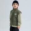 Moda Infantil Outono e Inverno Blusão de Retalhos Falso Duas Peças Forrado com Lã Espessado Gola Alta com Zíper Jaqueta Cardigan Novo Estilo para Meninos e Meninas