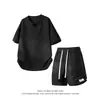 2026 Nuevo Estilo de Verano para Hombre Ajuste Holgado Imitación Lino de Lyocell Delgado de Manga Corta Traje Moda Juvenil Casual Conjunto de Dos Piezas