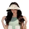 Sombrero de Protección Solar para Mujer, Protección UV de Verano, Vacaciones en la Playa, Visera Solar de Goma Negra, Nuevo Estilo 2026, Sombrero de Copa Abierta Tipo Concha, Delgado y Transpirable