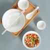 Juego de Tazones de Cerámica para Uso Diario, Tazón Grande para Sopa, Tazón para Arroz, Porcelana Blanca, Diseño Moderno y Sencillo