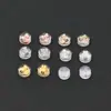 Tapones de Silicona Transparentes de Plata de Ley 925 Aretes de Hamburguesa de Oro de 18K Antideslizantes Anticaída Tapón Trasero Accesorios para Aretes diy A50