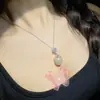 Versa Caperucita Roja Gao Ding Mismo Diamante Perla Cadena para Clavícula Mujer Chapado en Oro Nicho Regalo de Navidad Colgante de Circonita