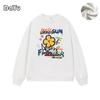 Sudadera Blanca Redonda Floral de Dilireba para Mujer Forrada de Polar Otoño e Invierno 2025 Versátil Talla Grande Cálida Moderna