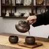 Tetera de Arcilla Púrpura de Gran Capacidad, Tetera Clásica Estilo Antiguo, Juego de Té Kung Fu de Una Tetera Dos Tazas Cuatro Tazas, Tetera Casera para Preparar Té de Una Sola Tetera B12