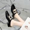 Sandalias Baotou Ropa de Exterior para Mujer 2025 Verano Nuevas Tira Hueca Tacón Bajo Chanclas Perezosas Estilo Atardecer Zapatos de Hada Pantuflas