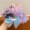 Presilha de Cabelo Roxo com Laço de Tela Dupla Desenho Animado para Meninas, Prendedor Grande de Tubarão com um Doce Design da Kuromi