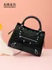 Bolso de Motocicleta Transfronterizo Nuevo de Panza de Cocodrilo, Piel de Cocodrilo Genuina, Bolso de Mano de Moda y Versátil para Mujer, Bolso de Hombro de Moda