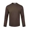 Ropa Vintage Yidao Otoño 2026 Nuevo Estilo Americano Color Sólido Camisa Básica Base para Hombre, Camiseta Simple Holgada de Cuello Redondo y Manga Larga