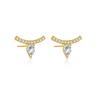 Pendientes de plata de ley S925 con forma de gota de agua, moda, sensación de alta gama, estilo ins, viento frío, diamante, pequeños y exquisitos para el lóbulo de la oreja