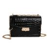 Bolsa Pequena Bolsa Feminina Yuzi Bags2025 Nova Europeia e Americana Retrô Padrão Crocodilo Bolsa Quadrada Pequena Bolsa de Ombro Único Transversal com Corrente
