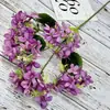 Serie de bodas, arreglos florales artificiales para bodas, hortensia de 5 ramas, flores falsas de tela de seda, decoraciones de boda, flores de seda hechas a mano, venta al por mayor