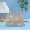 Bolso de Noche Transfronterizo Nuevo con Pedrería, Vestido Pequeño Fragante, Bolso Cheongsam para Banquetes, Bolso de Noche, Bolso Cuadrado Pequeño con Diamantes, Bolso Pequeño