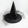 Chapéu de Halloween Crianças Adulto Festa Fantasia Flor Rosa Rede Chapéu de Bruxa Adereços de Cosplay