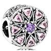 Panjia Beads Shining Pink Purple Series Trevo de Quatro Folhas Ornamento de Amor Pulseira Feminina Pulseira Diy Acessórios Beads