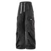 Nova Coleção Primavera 2025 Estilo Americano Street Style Calça Cargo de Algodão Lavado Sujo com Estampa de Garça Masculina Fina para Primavera e Outono Casual