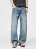 Ropa para Hombre / Primavera 2026 Jeans Retro High Street para Hombre, Corte Recto Holgado, Pantalones Casuales Versátiles, Pierna Ancha Larga Holgada