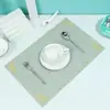 Mantel Individual Bordado de PVC con Patrón de Cuero de Vaca para Restaurantes Chinos y Occidentales, Mantel Impermeable y Aislante al Calor, Vajilla de Estilo Minimalista Moderno Mesa de Comedor