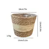 Maceta tejida transfronteriza, cesta de junco natural, cesta para arreglos florales, juego de tres piezas con forro interior, adecuada para plantas suculentas