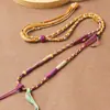 Cuerda de Colgante Thangka de Xizang de Gama Alta, Cuerda Tejida a Mano, Cuerda para Collar Amuleto de Buda, Cuerda para Colgante de Jade de Cera de Abeja, Hilo de Algodón Enrollado a Mano