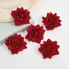 Nova flor de rosa em flanela 8cm rosa pontiagudo de simulação flor artificial casamento DIY acessórios de cabelo de casamento combinação de roupas