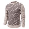 Transfronteiriço 25 Novas Malhas de Inverno Masculinas com Forro de Fleece e Espessadas Casuais de Gola Redonda Quentes Malhas Masculinas para Homens de Meia-Idade