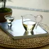 Bule de Vidro de Alta Transparência com Alça Colorida, Recipiente para Compartilhar Chá Estilo Japonês, Resistente ao Calor e Antiescaldante, Acessório para Conjunto de Chá Kung Fu, Jarrinha de Chá