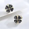 Pendientes Rotatorios de Trébol de Cuatro Hojas Personalizados de Celebridades de Internet para Mujer, Pendientes Nuevos de Moda Simples y Compactos, Accesorios de Oreja de Celebridades de Internet Coreanas