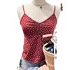Estilo BM estilo americano rojo vino floral plisado pequeña camisola de mujer bm plano para el nuevo top puro por dentro y por fuera
