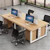 Escritorio Sencillo para Oficina, Escritorio para Computadora de Empleado, Juego de Escritorio y Silla de Oficina para 2/4/6 Personas, Cubículos de Estación de Trabajo con Divisiones