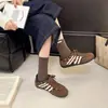 Zapatos Agan para Mujer 2026 Nuevo Estilo Piel Genuina Suela Gruesa Estilo para Ir al Trabajo Versátiles Zapatos de Mujer Deportivos Zapatos de Entrenamiento Alemanes Ligeros Zapatos Casuales