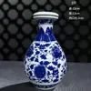 Jingdezhen Cerámica Azul y Blanco Botella de Vino Tarro de Vino Botella de Vino Vacía Vino Blanco Tarro de Vino Sellado 1/2/3/ 2.5kg Botella de Vino Pequeña