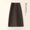 Pantalones de Mujer de Cintura Alta Pierna Ancha Adelgazantes Versátiles Sueltos Rectos de Longitud Media Transpirables Casual Moda Nuevo Otoño Caída